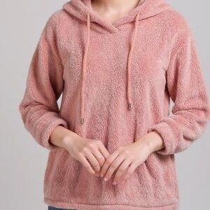 Women's Plush Pink Hoodie and pants set